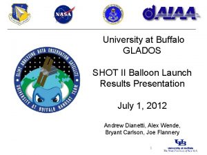 University at Buffalo GLADOS SHOT II Balloon Launch