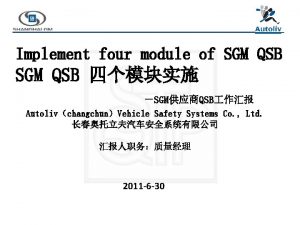 Implement four module of SGM QSB SGMQSB AutolivchangchunVehicle