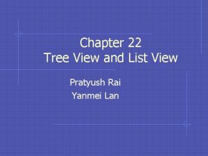 Chapter 22 Tree View and List View Pratyush