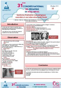 12 Syndrome dactivation macrophagique secondaire une tuberculose multifocale