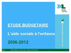 ETUDE BUDGETAIRE Laide sociale lenfance 2006 2012 112022