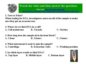 Watch the video and then answer the questions