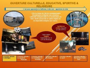 OUVERTURE CULTURELLE EDUCATIVE SPORTIVE RELIGIEUSE Lart pour au