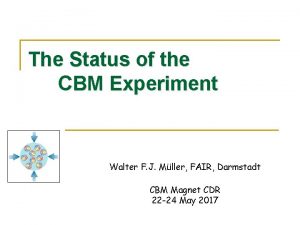The Status of the CBM Experiment Walter F