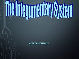 HEALTH SCIENCE I INTEGUMENTARY SYSTEM Skin Integument Cutaneous