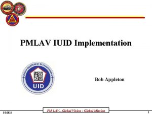 PMLAV IUID Implementation Bob Appleton 112022 PM LAV