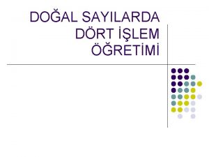 DOAL SAYILARDA DRT LEM RETM l Drt ilemin