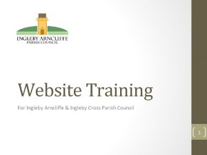 Website Training For Ingleby Arncliffe Ingleby Cross Parish