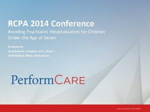 RCPA 2014 Conference Avoiding Psychiatric Hospitalization for Children