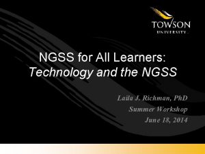 NGSS for All Learners Technology and the NGSS