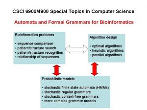 CSCI 69004900 Special Topics in Computer Science Automata