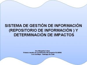 SISTEMA DE GESTIN DE INFORMACIN REPOSITORIO DE INFORMACIN