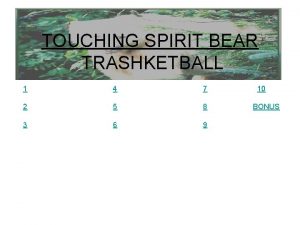 TOUCHING SPIRIT BEAR TRASHKETBALL 1 4 7 2