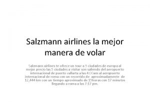 Salzmann airlines la mejor manera de volar Salzmann