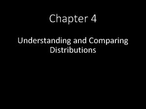 Chapter 4 Understanding and Comparing Distributions The Big