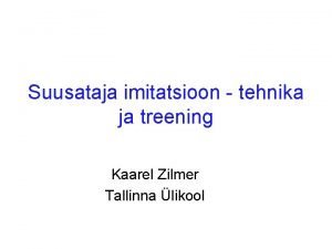 Suusataja imitatsioon tehnika ja treening Kaarel Zilmer Tallinna