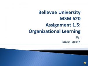 Bellevue University MSM 620 Assignment 1 5 Organizational