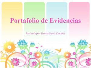 Portafolio de Evidencias Realizado por Lissette Garca Cardona