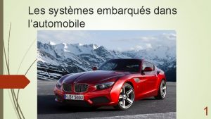 Les systmes embarqus dans lautomobile 1 Sommaire I
