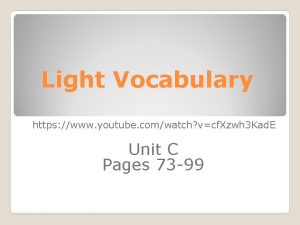 Light Vocabulary https www youtube comwatch vcf Xzwh