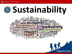 Sustainability 1 Before starting work on any other