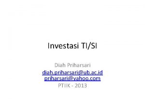 Investasi TISI Diah Priharsari diah priharsariub ac id