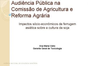 Audincia Pblica na Comisso de Agricultura e Reforma