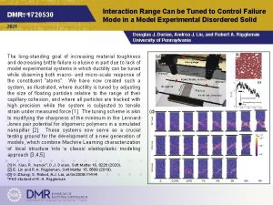 DMR 1720530 Interaction Range Can be Tuned to