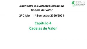 Economia e Sustentabilidade da Cadeia de Valor 2