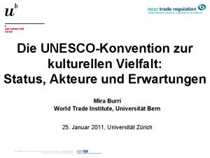 Die UNESCOKonvention zur kulturellen Vielfalt Status Akteure und