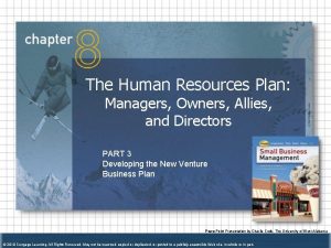 The Human Resources Plan Managers Owners Allies and