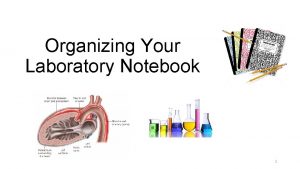 Organizing Your Laboratory Notebook 1 The lab notebook