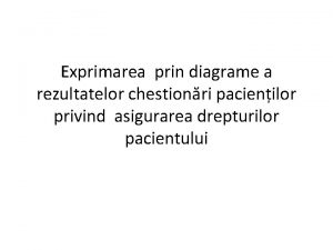 Exprimarea prin diagrame a rezultatelor chestionri pacienilor privind