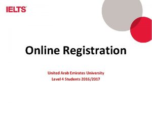 Online Registration United Arab Emirates University Level 4