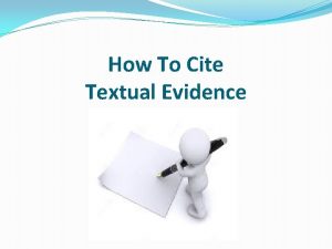 How To Cite Textual Evidence COPY WHAT IS