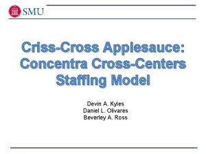 CrissCross Applesauce Concentra CrossCenters Staffing Model Devin A
