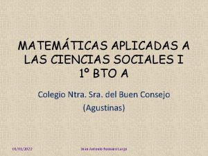 MATEMTICAS APLICADAS A LAS CIENCIAS SOCIALES I 1