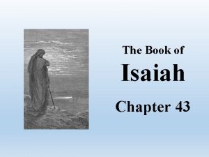 The Book of Isaiah Chapter 43 Isaiah Chapter