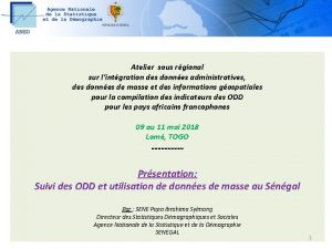 Atelier sous rgional sur lintgration des donnes administratives