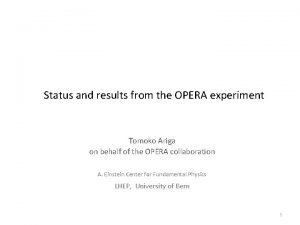 Status and results from the OPERA experiment Tomoko