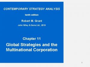 CONTEMPORARY STRATEGY ANALYSIS tenth edition Robert M Grant