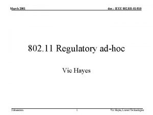 March 2001 doc IEEE 802 RR01010 802 11