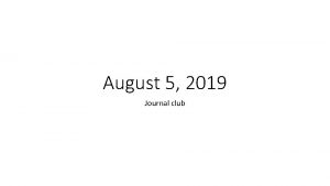 August 5 2019 Journal club EWAS Shiau et