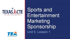 Sports and entertainment marketing lesson plans
