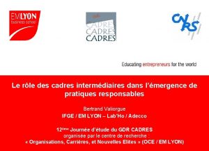 Le rle des cadres intermdiaires dans lmergence de