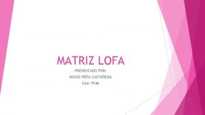 MATRIZ LOFA PRESENTADO POR ROCIO PEA CASTAEDA Cd