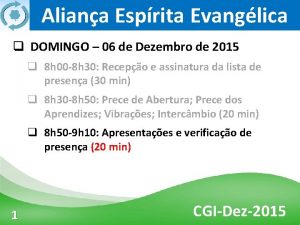 Aliana Esprita Evanglica q DOMINGO 06 de Dezembro