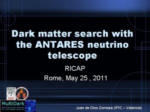 Dark matter search with the ANTARES neutrino telescope