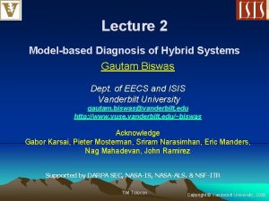 Lecture 2 Modelbased Diagnosis of Hybrid Systems Gautam
