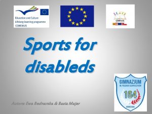 Sports for disableds Autors Ewa Bednarska Basia Majer